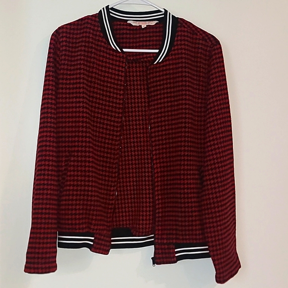 Red & Black Herringbone Bomber, All About You - Picture 2 of 5